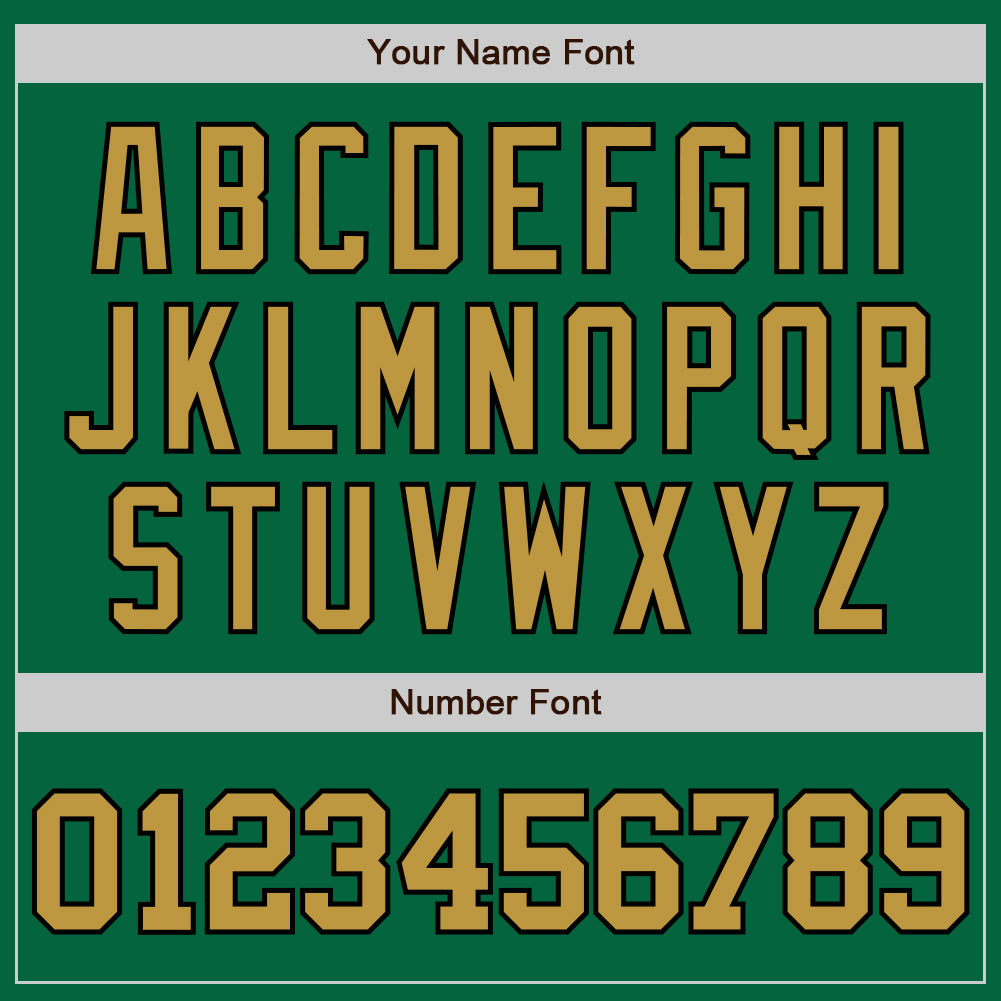 Custom Kelly Green Old Gold-Black Two-Button Unisex Softball Jersey