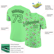 Custom Pea Green Black 3D Pattern Design Dollar Sign Money Theme Performance T-Shirt