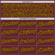 Custom Burgundy Black-Gold Performance T-Shirt