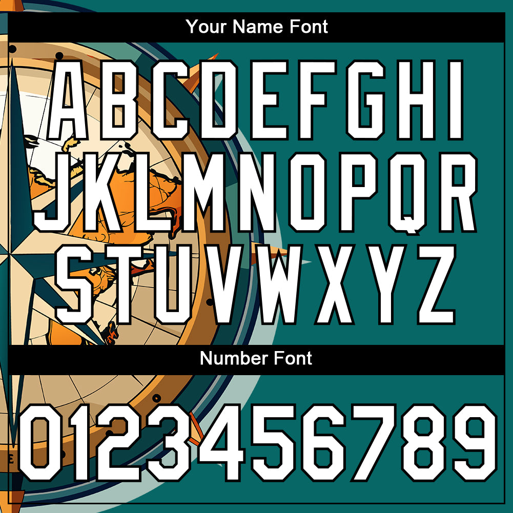 Custom Teal White-Black 3D Pattern Design Sailing Ship Compass Columbus Day Performance T-Shirt