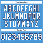 Custom Powder Blue White-Navy Performance T-Shirt