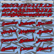 Custom Steel Gray Fire Red Light Blue-Black 3D Esports Performance T-Shirt