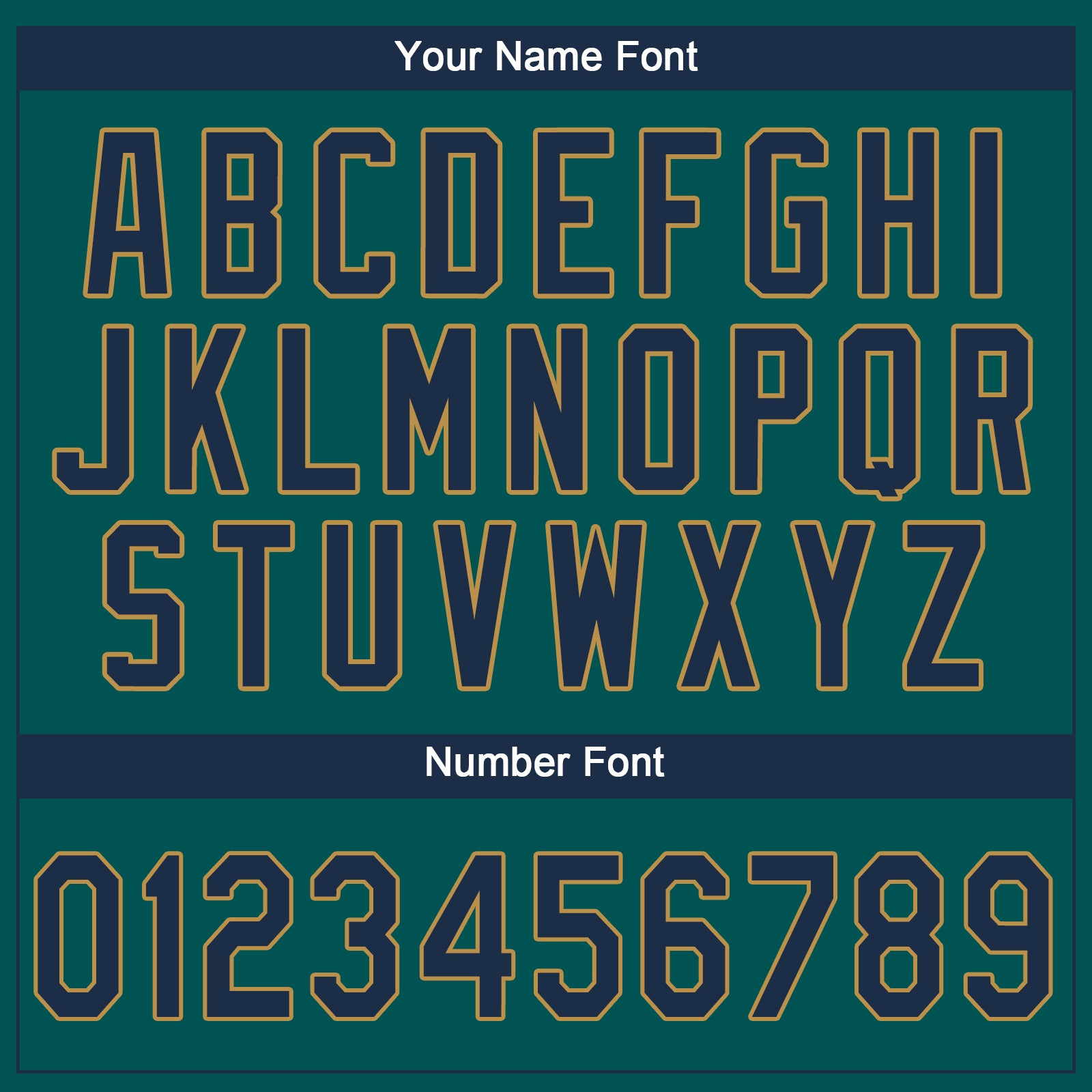 Custom Aqua Navy-Old Gold Performance T-Shirt