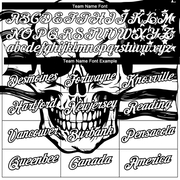 Custom White Black 3D Skull With American Flag Performance T-Shirt