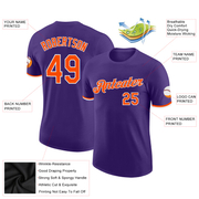 Custom Purple Orange-White Performance T-Shirt