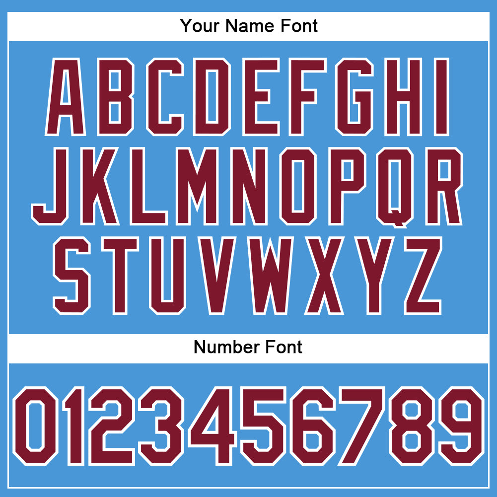 Custom Powder Blue Crimosn-White Performance T-Shirt