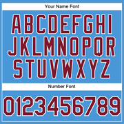 Custom Powder Blue Crimosn-White Performance T-Shirt