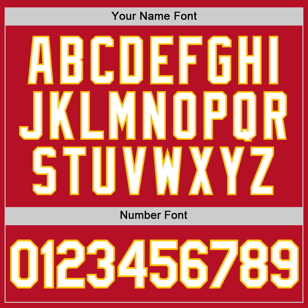 Custom Red White-Gold Performance T-Shirt