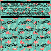 Custom Teal Black 3D Pattern Design Tropical Hawaii Flamingo Performance T-Shirt