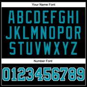 Custom Black Teal-White Long Sleeve Performance T-Shirt