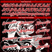 Custom Black Red-White 3D Pattern Design Fishing Performance T-Shirt