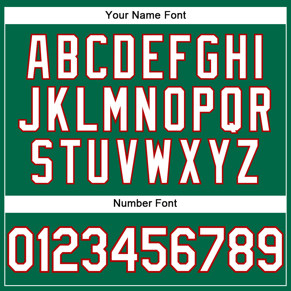 Custom Kelly Green White-Red Performance T-Shirt