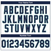 Custom White Navy-Aqua Performance T-Shirt