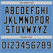 Custom Powder Blue Black-White Two-Button Unisex Softball Jersey