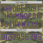 Custom Camo Purple-Neon Green Salute To Service Two-Button Unisex Softball Jersey