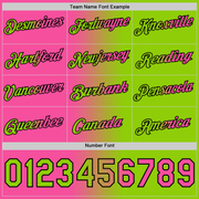 Custom Neon Green Pink-Black Gradient Fashion Performance T-Shirt