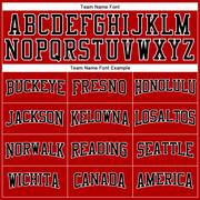 Custom Red Black-White Long Sleeve Performance T-Shirt