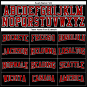 Custom Black Red-White Long Sleeve Performance T-Shirt