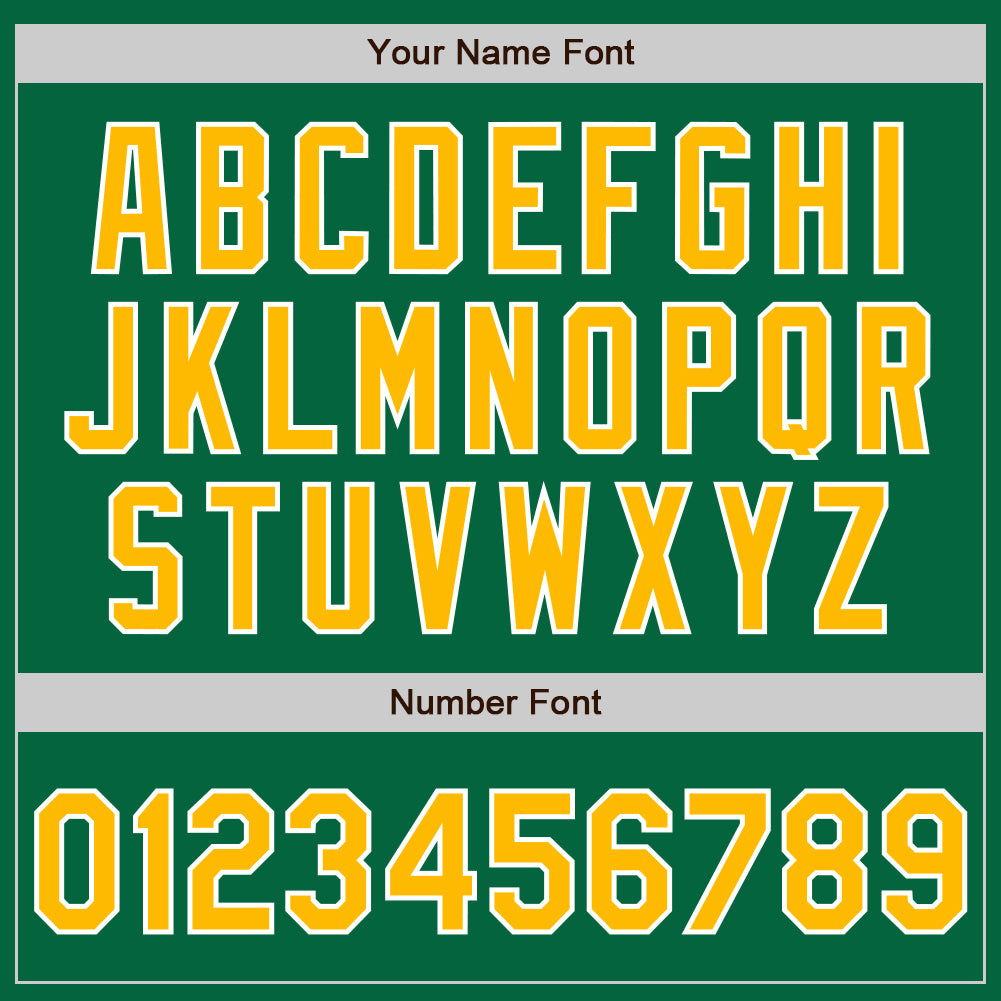 Custom Kelly Green Gold-White Two-Button Unisex Softball Jersey