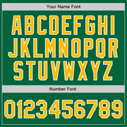 Custom Kelly Green Gold-White Two-Button Unisex Softball Jersey