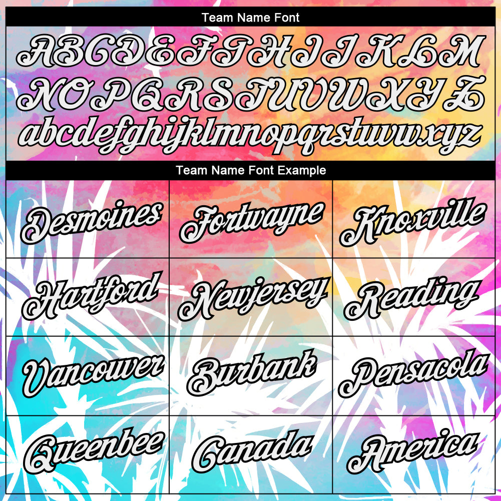 Custom White Black 3D Pattern Design Hawaii Palm Leaves Performance T-Shirt