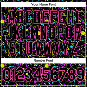 Custom Graffiti Pattern Black-Pink 3D Neon Splatter Performance T-Shirt