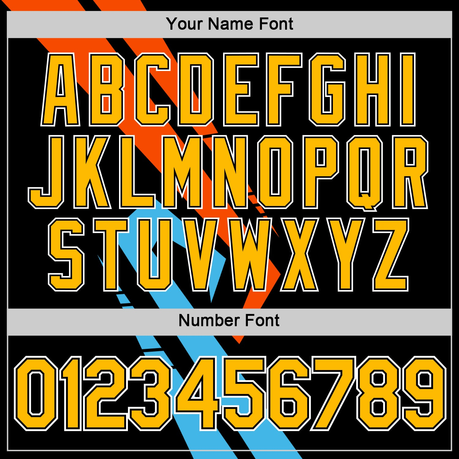 Custom Black Gold Sky Blue-Orange 3D Esports Performance T-Shirt