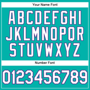 Custom Aqua White-Purple Performance T-Shirt