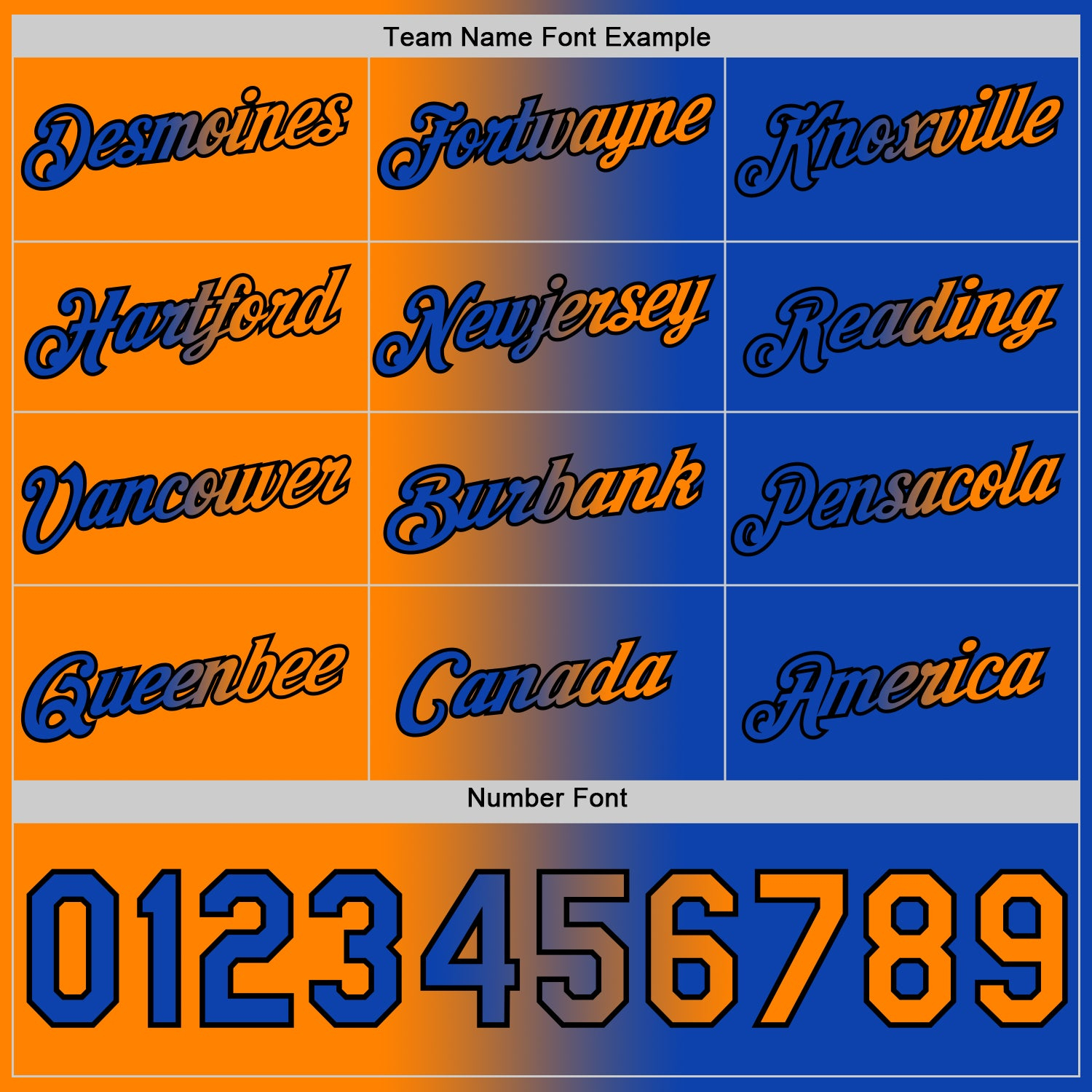 Custom Thunder Blue Bay Orange-Black Gradient Fashion Performance T-Shirt