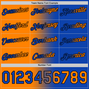 Custom Thunder Blue Bay Orange-Black Gradient Fashion Performance T-Shirt