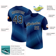 Custom Navy Black-Sky Blue 3D Esports Performance T-Shirt