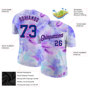 Custom Tie Dye Royal-Pink 3D Performance T-Shirt