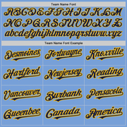 Custom Light Blue Navy Pinstripe Gold Two-Button Unisex Softball Jersey