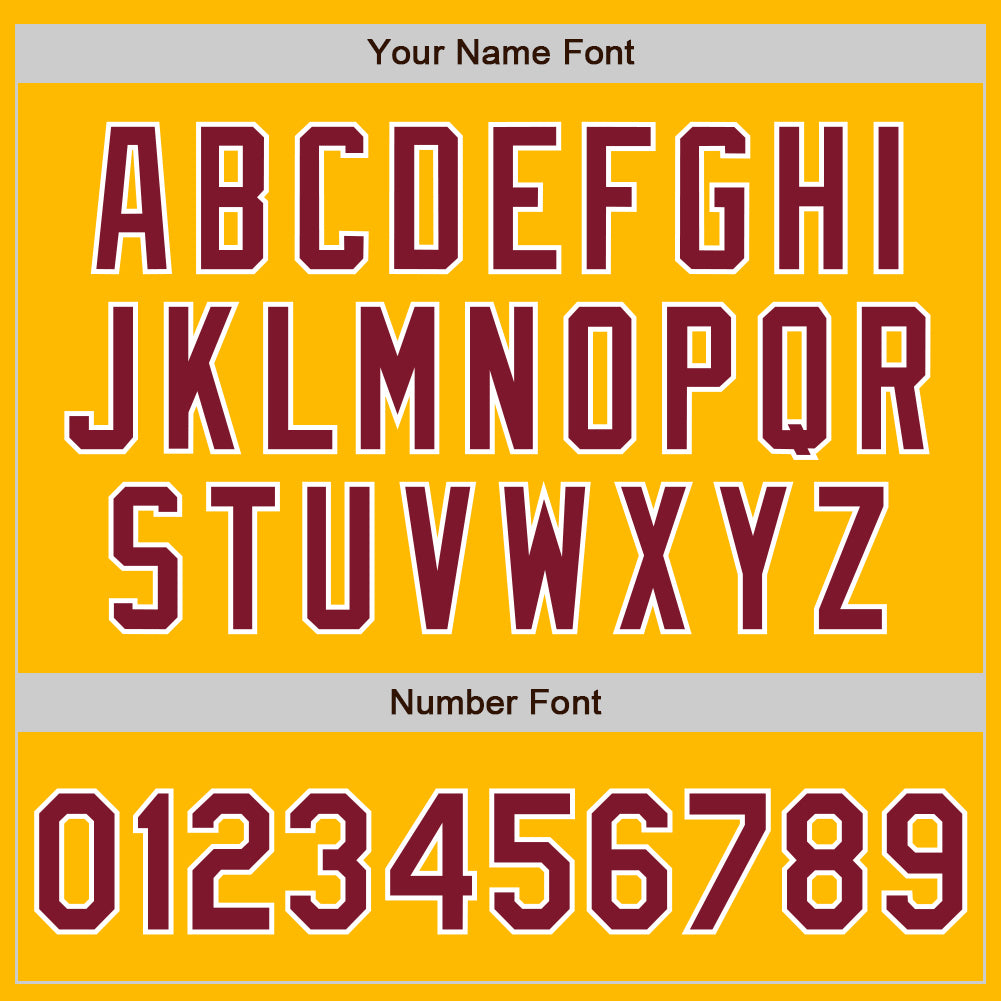 Custom Gold Crimson-White Two-Button Unisex Softball Jersey