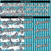 Custom Teal White-Black 3D Pattern Design Animal Zebra Performance T-Shirt