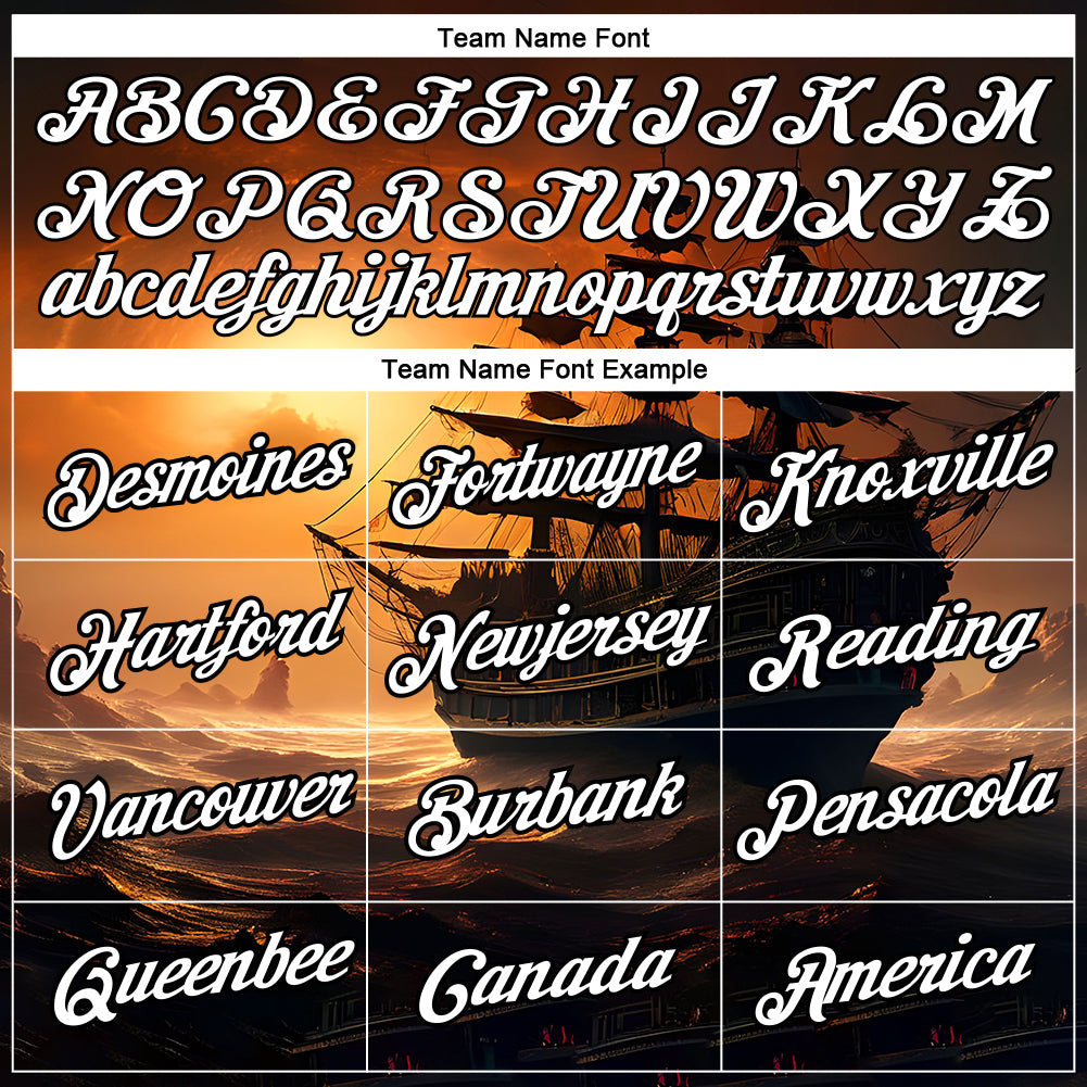 Custom Brown White-Black 3D Pattern Design Sailing Ship Columbus Day Performance T-Shirt