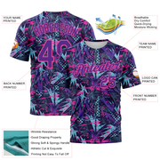 Custom Graffiti Pattern Purple-Pink 3D Creative Geometric Figures And Dots Performance T-Shirt