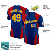 Custom US Navy Blue Gold Red-Black 3D Esports Performance T-Shirt