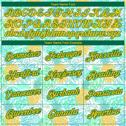 Custom White Yellow-Kelly Green 3D Pattern Design Hawaii Tropical Palm Leaves And Pineapple Performance T-Shirt