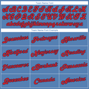 Custom Light Blue Red-Navy Performance T-Shirt