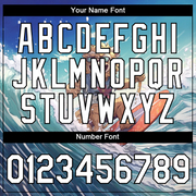 Custom Sky Blue White-Black 3D Pattern Design Extreme Sport Cartoon Animal Lion Surfing Performance T-Shirt