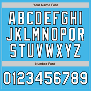 Custom Sky Blue Black Pinstripe White Two-Button Unisex Softball Jersey