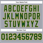 Custom Gray Green-Gold Long Sleeve Performance T-Shirt