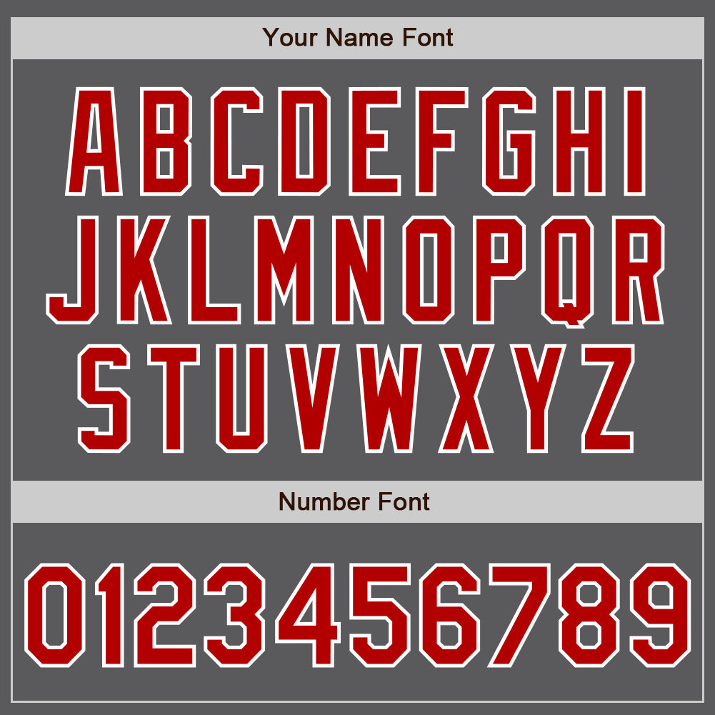 Custom Steel Gray Red Pinstripe White Two-Button Unisex Softball Jersey