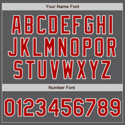 Custom Steel Gray Red Pinstripe White Two-Button Unisex Softball Jersey