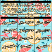 Custom Sky Blue City Cream-Black 3D Pattern Design Summer Holiday Fruit And Flower Performance T-Shirt