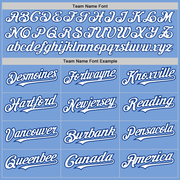 Custom Light Blue Royal Pinstripe White Two-Button Unisex Softball Jersey