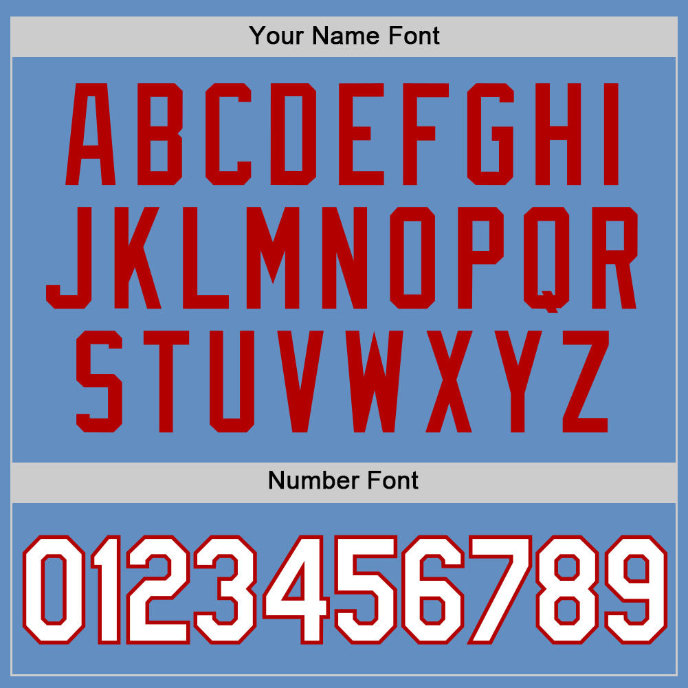 Custom Light Blue White-Red Performance T-Shirt