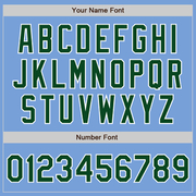 Custom Light Blue Green-White Two-Button Unisex Softball Jersey