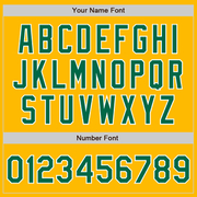 Custom Gold Kelly Green Pinstripe White Two-Button Unisex Softball Jersey